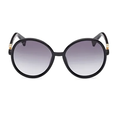 Max Mara Round Frame Sunglasses In Black