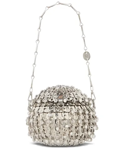 Rabanne 1969 Party Ball Disc Bag In Silver