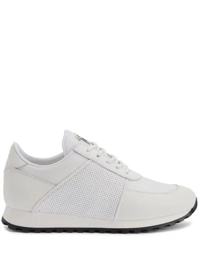 Giuseppe Zanotti Jimi Running Leather Sneakers In White