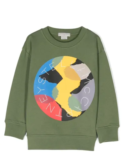 Stella Mccartney Graphic-print Crew-neck Sweatshirt In Grün