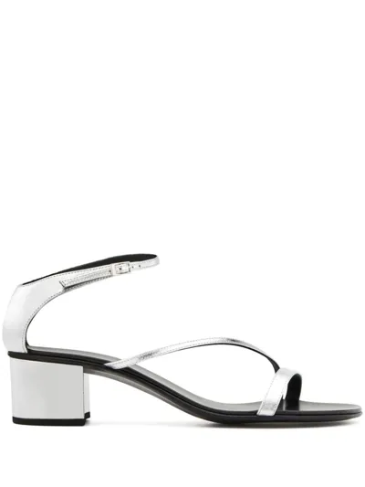 Giuseppe Zanotti Rochelle 40mm Metallic-effect Sandals In Silver