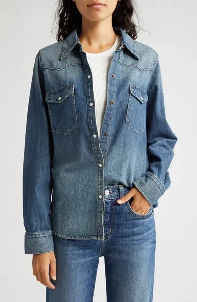 Nili Lotan Travis Denim Shirt In Classic Wash