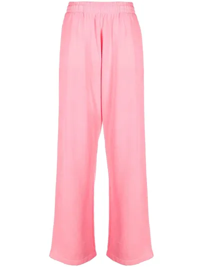 Mainless Distressed Cotton Track Trousers In Pink