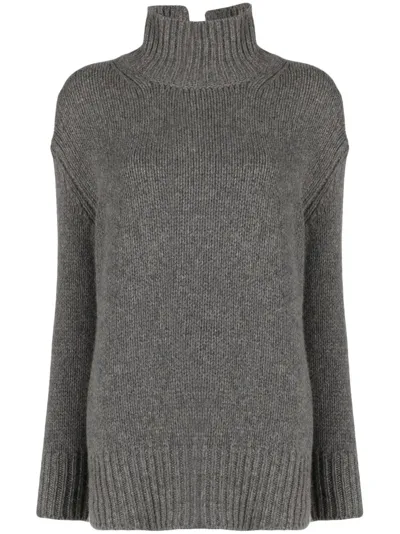 Liska High-neck Cashmere Jumper In Grey