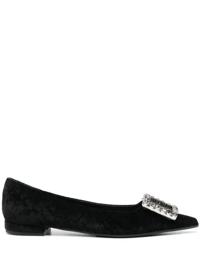 Roberto Festa Amaia Crystal-embellished Ballerina Shoes In Black