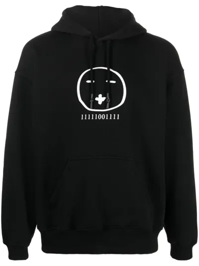 Société Anonyme Graphic-print Drawstring Hoodie In Black