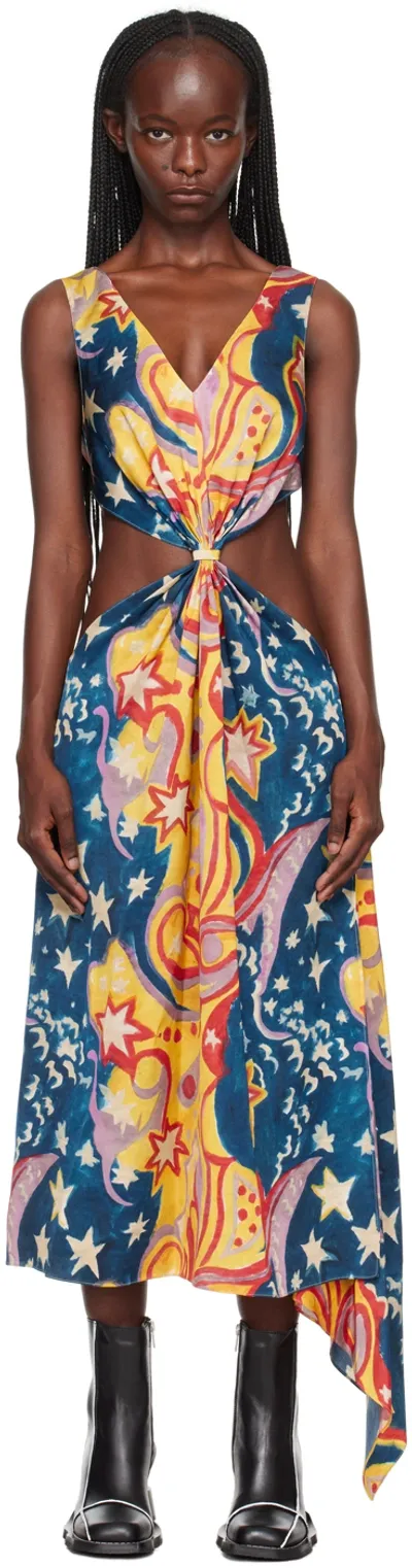 Marni Printed Midi Dress In Royal