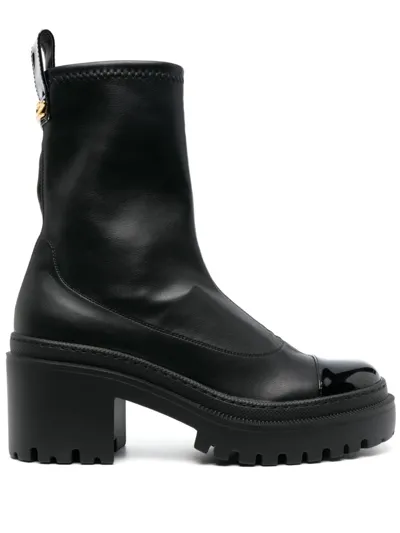 Giuseppe Zanotti Vicentha 70mm Leather Ankle Boots In Black