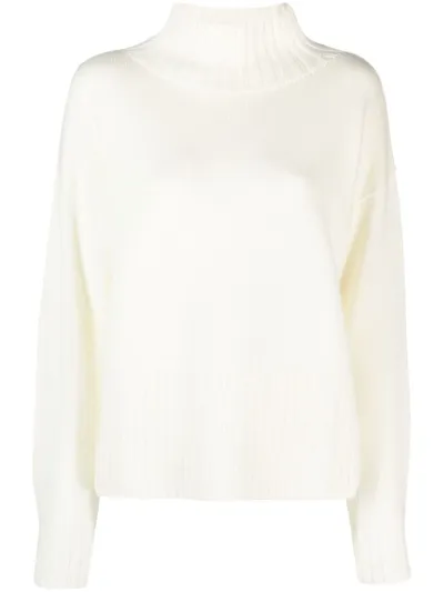 Drumohr Roll-neck Merino Jumper In White