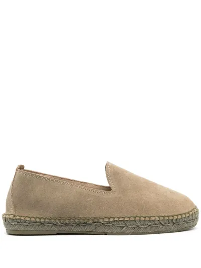 Manebi Flat Suede Espadrilles In Green