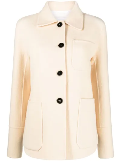 Jil Sander Button-up Wool Shirt Jacket In Butter