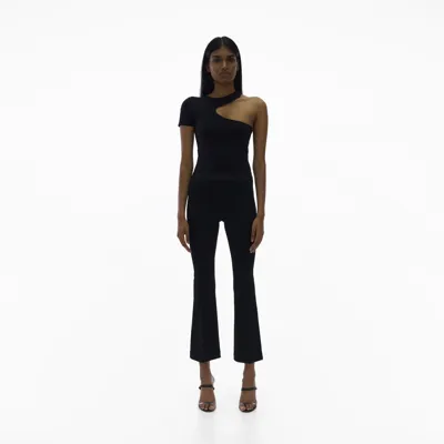 Helmut Lang Core Cropped Flare Rib Legging In Black