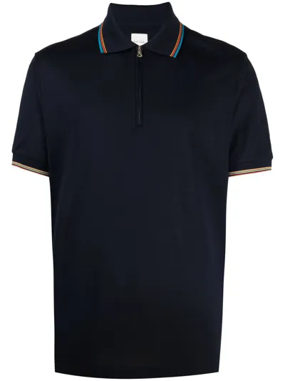 Paul Smith Stripe-trim Detail Polo Shirt In Green