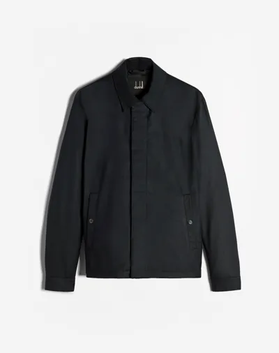 Dunhill Wool Silk Sports Harrington In Black