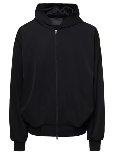 Balenciaga Oversized Zip Up Hoodie In Black