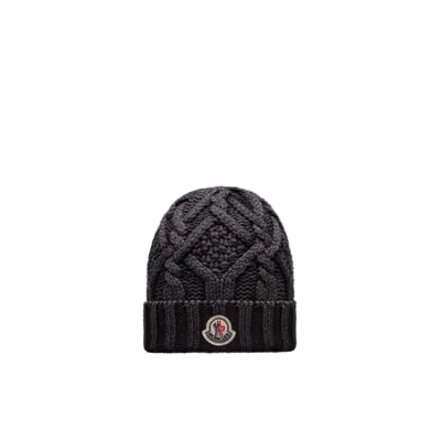 Moncler Collection Bonnet En Laine In Black