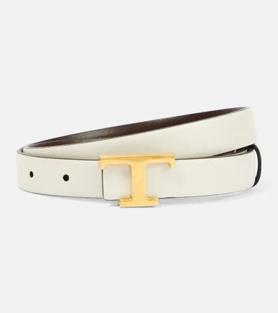 Tod's Timeless T Reversible Leather Belt In Multicolor