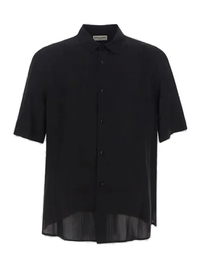 Saint Laurent Buttoned Short In Black