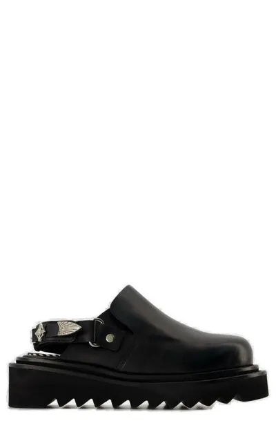 Toga Black Embellished Loafers