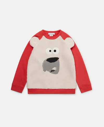 Stella Mccartney Polar Bear Fleece Sweatshirt In Red