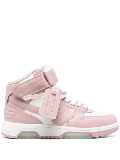 Off-white Out Of Office Leather Sneakers In White,pink