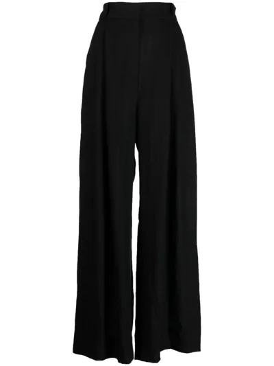 Three Graces Molly High-waist Palazzo Trousers In Black