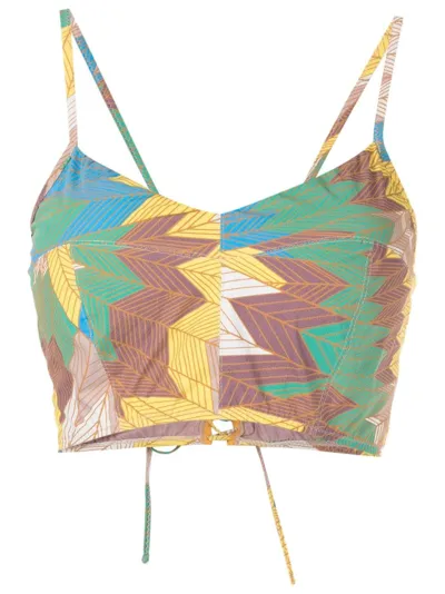 Amir Slama Arrow-print Cropped Cami Top In Multicolour