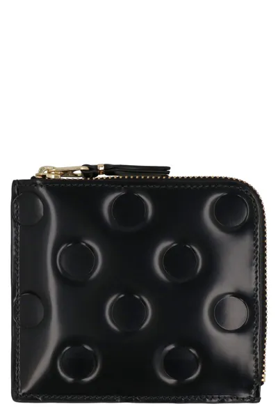 Comme Des Garçons Leather Zipped Coin Purse In Black