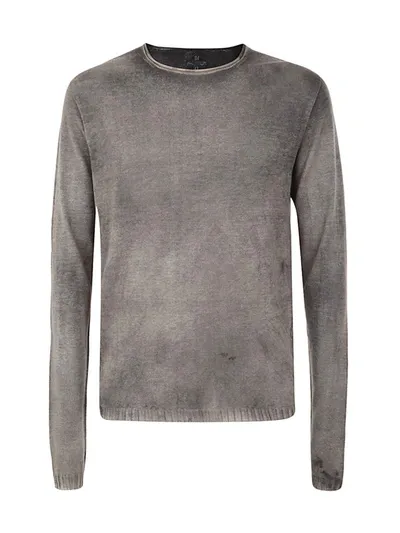 Md75 Regular Crew Neck Sweater With Ribbed Neck In Grey