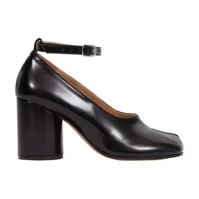 Maison Margiela Tabi Leather Heels In Black