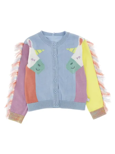 Stella Mccartney Baby Ruffle-trimmed Cotton Cardigan In Blue