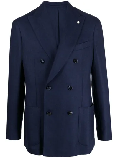 Luigi Bianchi Mantova Double-breasted Blazer In Blue