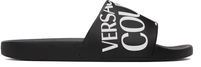 Versace Jeans Couture Black Logo Slides