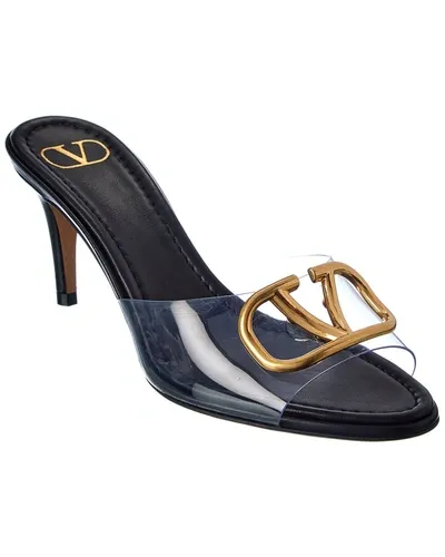 Valentino Garavani Black Vlogo Heeled Sandals