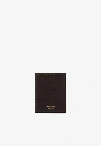 Tom Ford Bi-fold Leather Cardholder In Brown