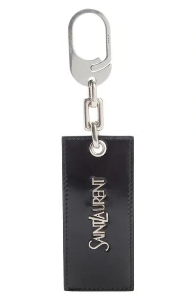 Saint Laurent Leather Keyring In Black