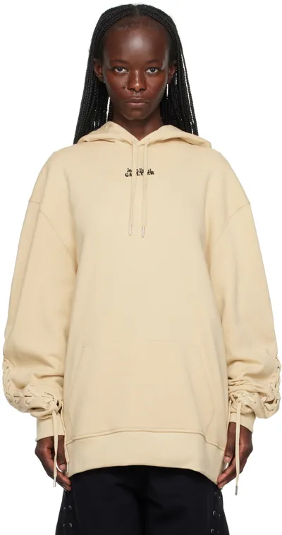 Jean Paul Gaultier Lace-up Hoodie In Neutrals