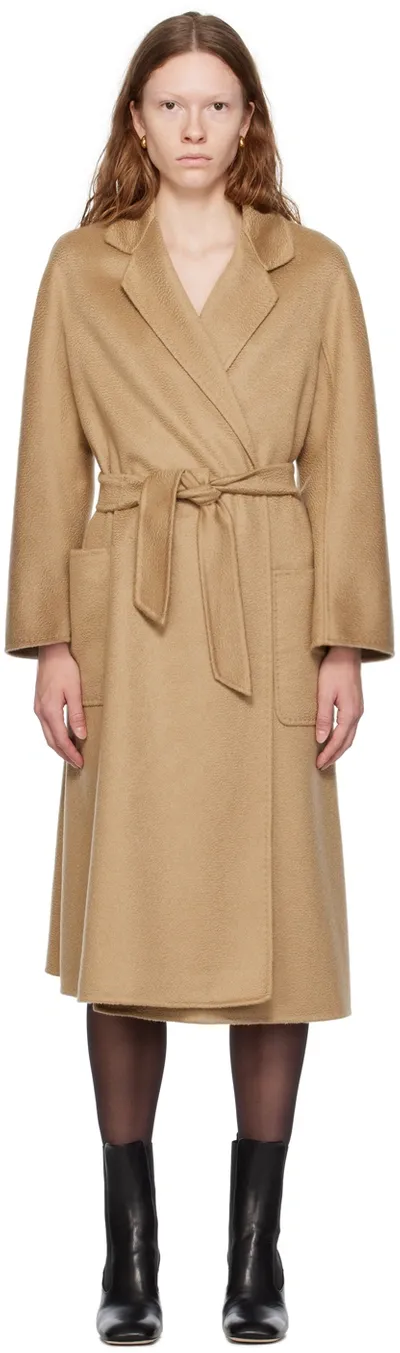 Max Mara Ludmilla Belted Cashmere Long Coat In Brown