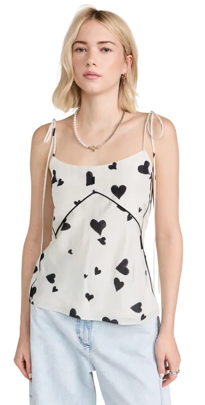 Marni Heart-print Silk Top In White