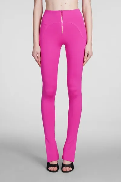 Off-white Zip Logo Split Leggings In Purple