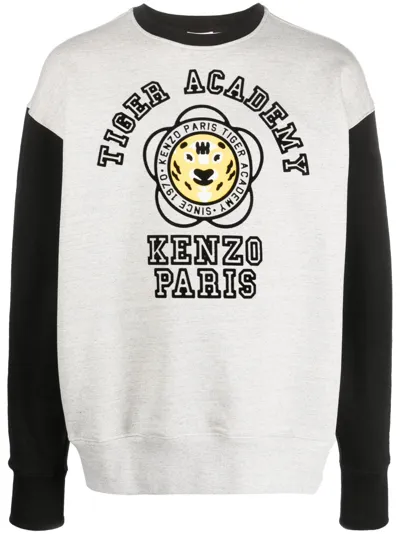 Kenzo Tiger Academy Oversize Cotton Sweatshirt In White