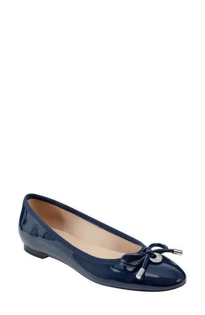 Bandolino Payly Patent Ballet Flat In Navy Patent