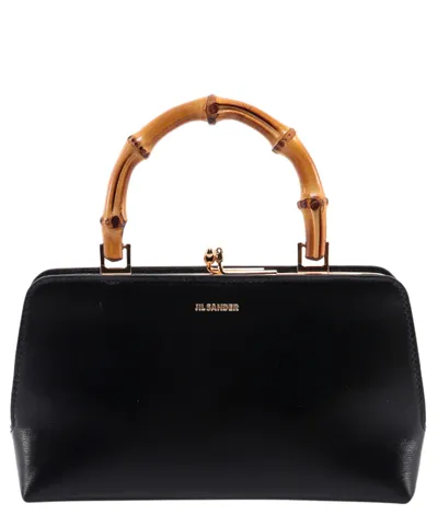 Jil Sander Goji Bamboo Mini Handbag In Black