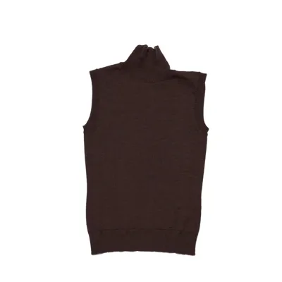 Sportmax High Neck Sleeveless Jumper In Brown