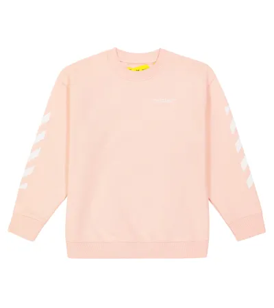 Off-white Kids' Logo Cotton Jersey Sweatshirt In Pink