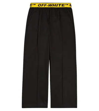 Off-white Kids' Logo Cotton Sweatpants In Black