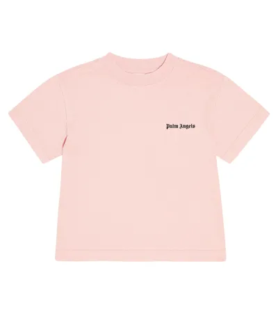 Palm Angels Kids' Logo Cotton Jersey T-shirt In Pink