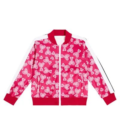 Palm Angels Kids' Printed Track Jacket In Pink