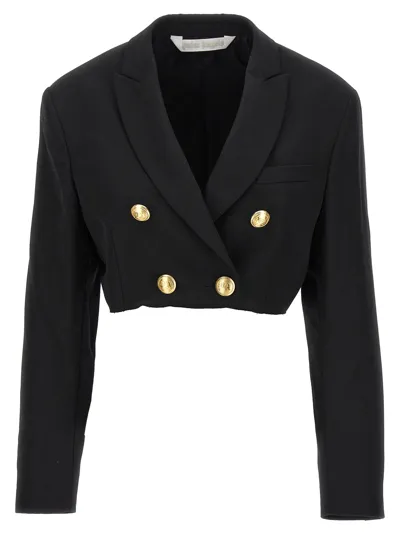 Palm Angels Cropped Blazer In Black