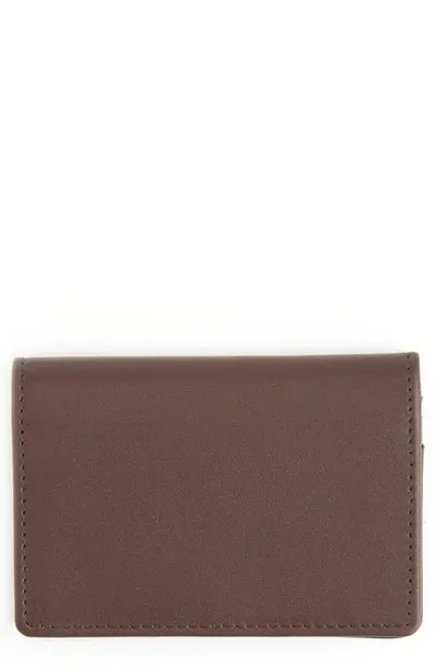 Royce New York Leather Card Case In Brown